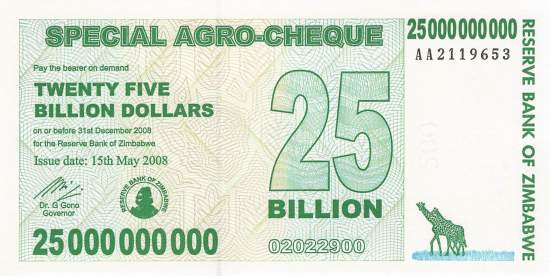 25 Billion Dollars Zimbabwe p.62 2008